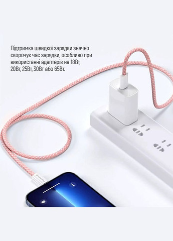Кабель USB Type-C + USB Type-C (M/M), 3.0 А, 1 м, Pink (CW-CBPDCC061-P) Colorway (336959641)