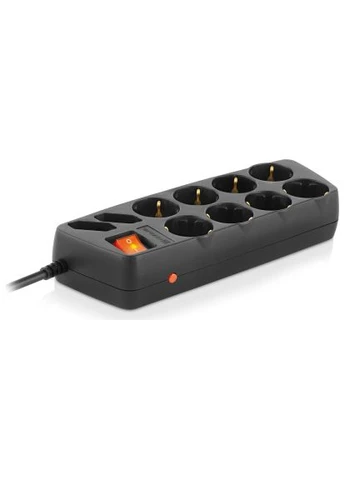 Сетевой фильтр питания RS-10 Protect, 5m, black (EL122300040) Real-El REAL-EL RS-10 Protect, 5m, black (400051175)