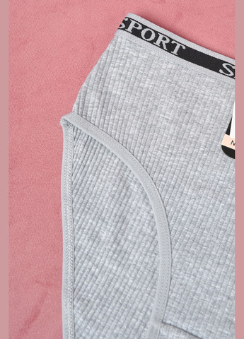 Трусы женские полубатальные в рубчик серого цвета Let's Shop (296551488)