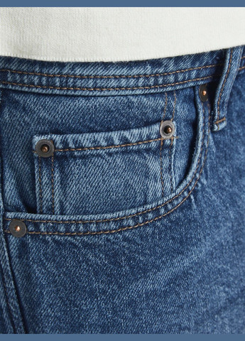 Голубые демисезонные свободные джинсы MIKE ORIGINAL MF 123 Tapered fit 12201724 JACK&JONES