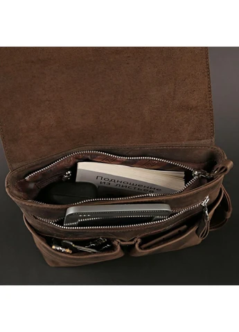 Сумка 00998 из винтажной кожи Коричневая Shvigel (389613813)