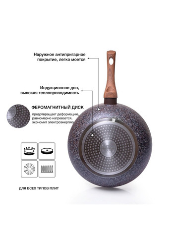 Сковородавок с индукционным дном Magic Brown 24x7см 4334 Fissman (316624860)