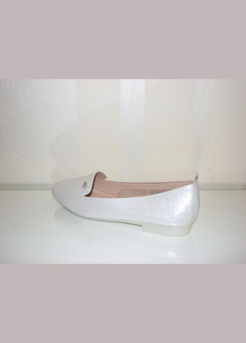 Женские женские серебристые балетки Kamengsi | серебряные однотонные стразы искусственная кожа (315782761)