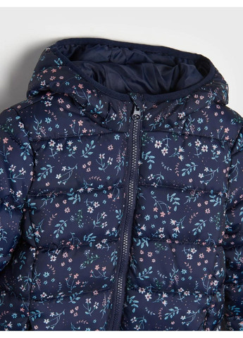 Темно-синяя демисезонная детская демисезонная стеганная куртка для девочки темно-синяя (25101612) Sinsay