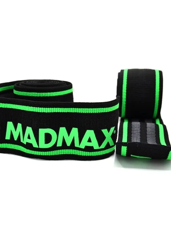 Оригинал! Бинты на колени MadMax MFA-299 Non slide & slip knee wraps 2.0m Black/Green Mad Max (398848826)