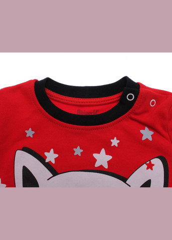 Красный демисезонный футболка с длинным рукавом + брюки 14764 и черный Miniworld