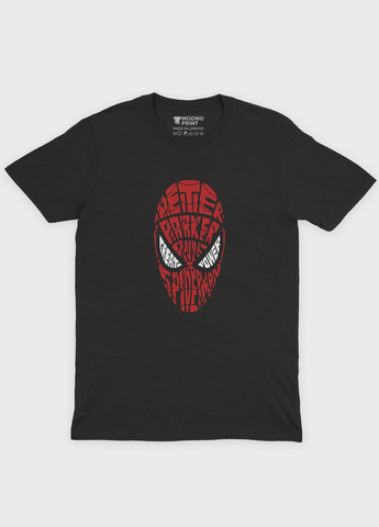 Черная демисезонная футболка для девочки с принтом супергероя - человек-паук (ts001-1-gl-006-014-073-g) Modno