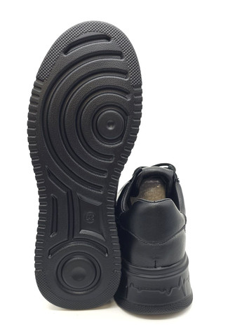 Черные женские кеды черные кожаные l-10-26 23 см(р) Lonza