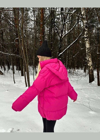Малиновая демисезонная куртка двойная капюшон синтепон 250 No Brand