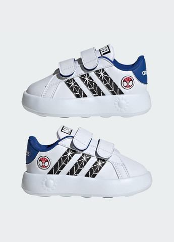 Белые всесезонные кроссовки marvel's spider-man grand court adidas
