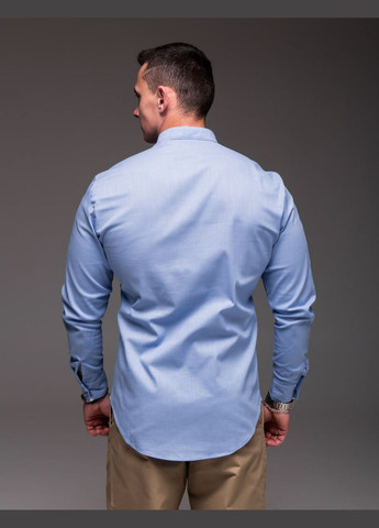 Блакитна чоловіча сорочка на літо, льон, комір стійка No Brand (343710663)