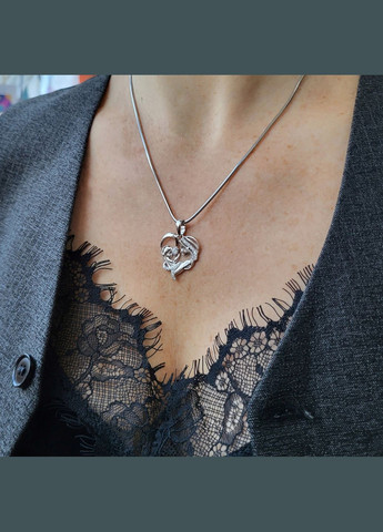 Серебряная подвеска подвес Мамина Радость с белым камнем Родированное серебро 925 пробы 0332р 2.80г No Brand (322640912)