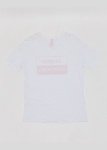 Белая футболка basic,белый с принтом, Pink Woman