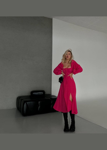 Розовое женское платье из муслина цвет малина р.46/48 452643 New Trend