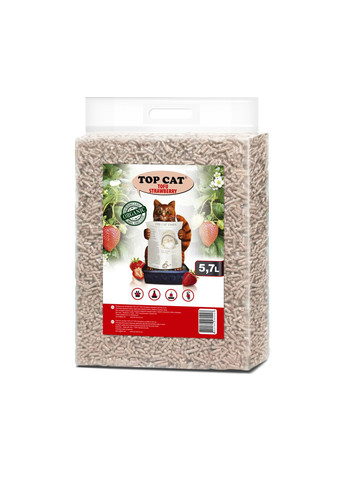 Наповнювач для котячого туалету Tofu Strawberry 480248 соєвий з ароматом полуниці 5,7 л Top Cat (266274666)