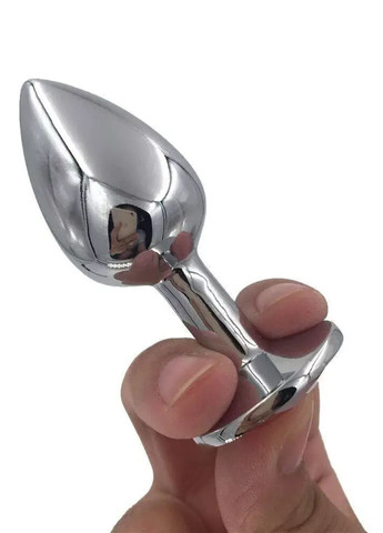 Анальная пробка, сталь металлическая с камнем MT- размер S No Brand (314711105)