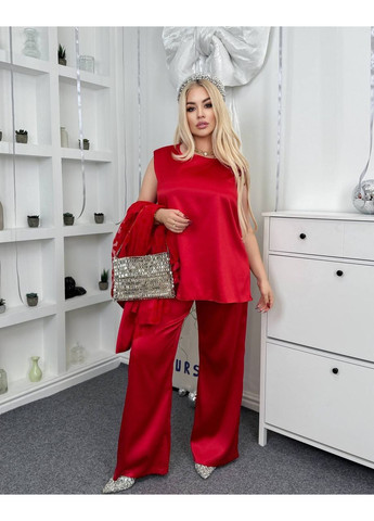 Женский костюм-тройка: майка, брюки палаццо и накидка в горошек. MonCher (369556671)