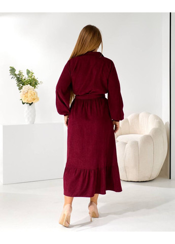 Бордова жіноча сукня з мікровельвету Osoblyva