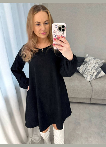 Черное платье свободного кроя No Brand