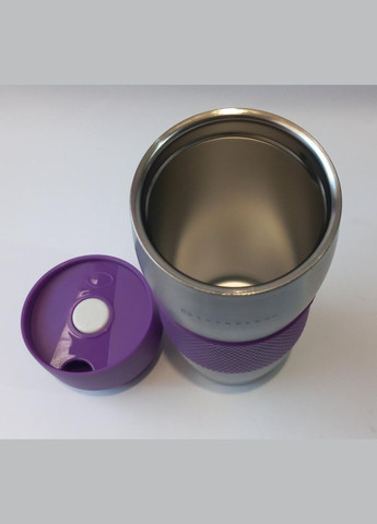 Термокружка EB621 с силиконовым ободком 380мл Фиолетовая Edenberg (303776771)