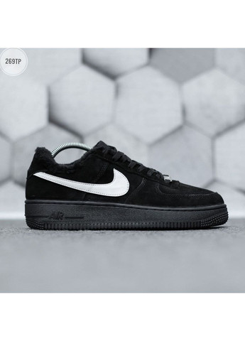 Чорні Осінні кросівки чоловічі nike air force low winter black найк аір форс 1 преміум No Brand