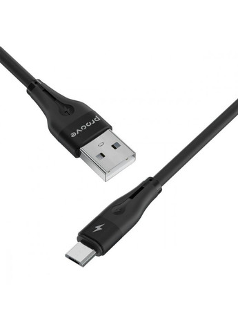Шнур Micro USB 1m (2.4A) Soft Silicone black Кабель Микро Юсб для зарядки Proove (296808606)