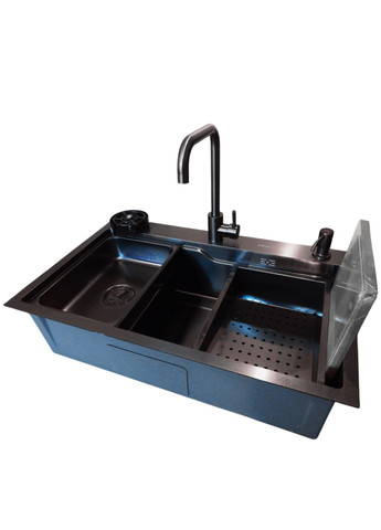 Комплект кухонної мийки HM 7546 NANO BLACK Kraft (349512533)