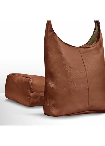 Хобо Коричневий - Італійська жіноча м’яка сумка-хобо із натуральної шкіри без підкладки на блискавці (011943-bro-D17) TAKEASY (358223242)