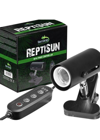 Світильник ReptiSun Time Control 200W із затискною ручкою та таймером Terrario (364489269)
