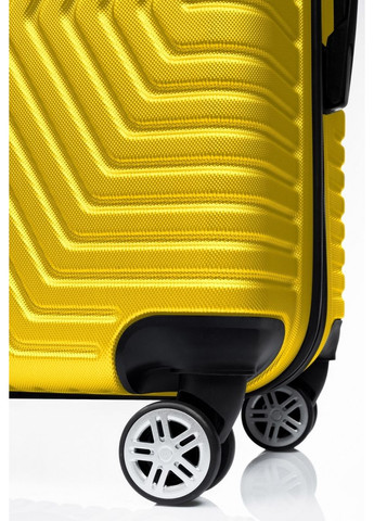 Пластикова валіза на колесах середній розмір 70L Polo жовта No Brand (361156608)