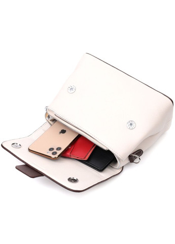 Сумка жіноча через плече шкіряна сетчел 22290 Біла Vintage (302008747)