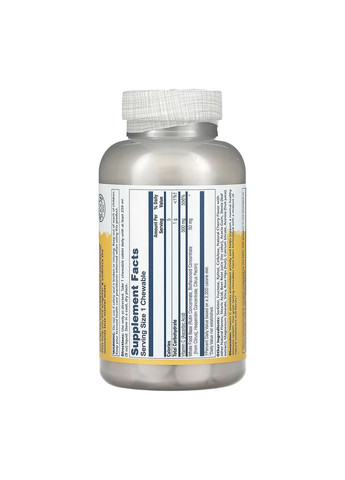 Вітамін C жувальні таблетки для імунітету 500 мг 100 штук вишня Solaray (367958183)