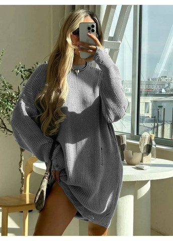 Серое вечернее платье трикотажное свободного кроя, турция — замеры в описании GD/GL Модний простір однотонное