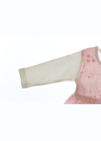 Рожева сукня з довгим рукавом з бантом трикотажна рожева 80 см (36512) BABYKROHA (323469897)