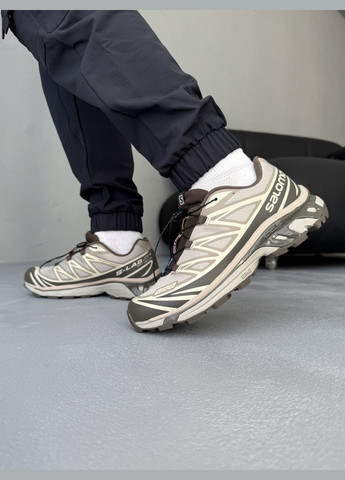 Коричневі Осінні кросівки чоловічі salomon xt- 6 lab brown beige | саломон хт-6 коричневі No Brand