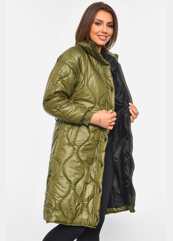 Оливкова (хакі) демісезонна куртка жіноча демісезонна кольору хакі Let's Shop