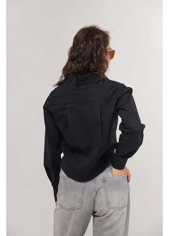 Чёрная рубашка veronica женская хлопок короткая длинный рукав 40 белая No Brand