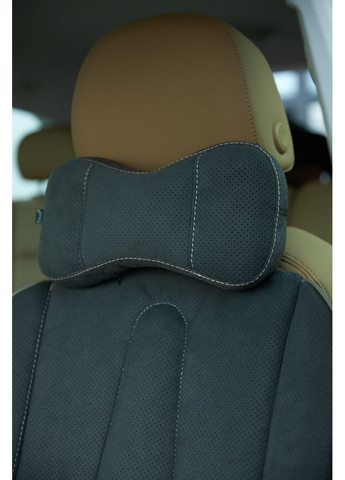 Топовая подушка под шею и голову из натуральной алькантары. Серый. AV-3AL-H-201 Ekko Seat (353718818)
