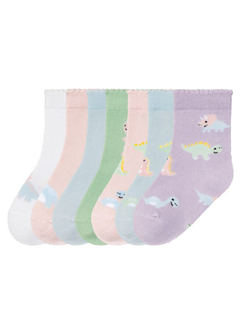Шкарпетки 7 пар для дівчинки Динозавр 364962 Різнобарвний Lupilu (292549808)