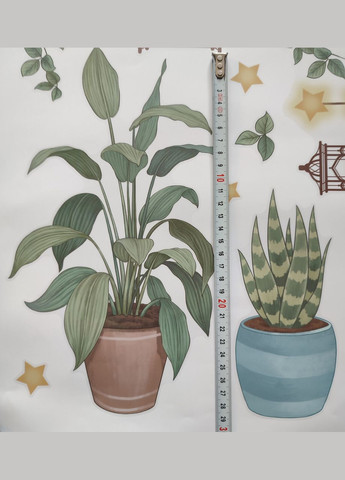 Вінілові наклейки на стіну Великі зелене листя папороті (лист 60 х 90 см) Б79-5 No Brand (312542385)