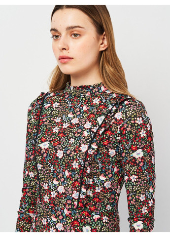 Черное кэжуал платье Stradivarius с цветочным принтом