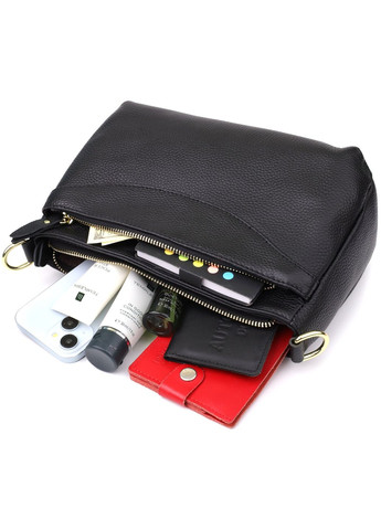 Сумка кросс-боди через плечо женская из натуральной кожи средняя Черный 38340 Vintage (355245176)