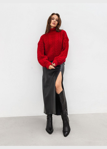 Черная однотонная юбка миди Romashka