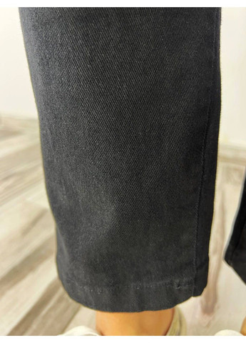 Джинсы женские A-N 25072 MOM бананы талия на резинке с ремнем стрейчевые оверсайз черные No Brand - (321629865)