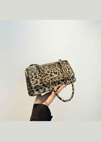Жіноча сумка 8208 багет леопардова бежева No Brand (313235556)