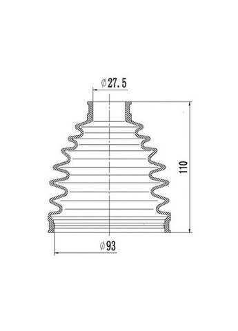 Пильник ШРКШ гумовий + змазка ПЫЛЬНИК К-Т MERCEDES VITO 97-03 ВНЕШН. 2710-1298 XLB-ua PROfit (366178974)