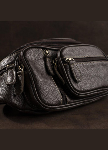 Поясная cумка объемная мужская 14860 Коричневая Vintage (298570453)