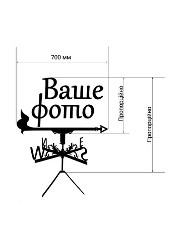 Флюгер на заказ, индивидуальный флюгер из вашего фото, флюгер на крышу из металла 2 мм. No Brand (368896320)
