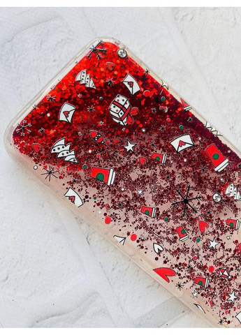 Чохол з плаваючими блискітками для Samsung Galaxy A24 (A245) Червоний Новорічний фон (принт 182) CASE CONTROL (362968019)