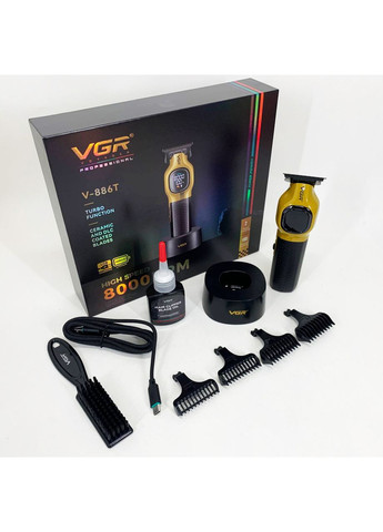 Тример для стрижки волосся V-886T GOLD 8000RPM 4 насадки VGR (369612525)
